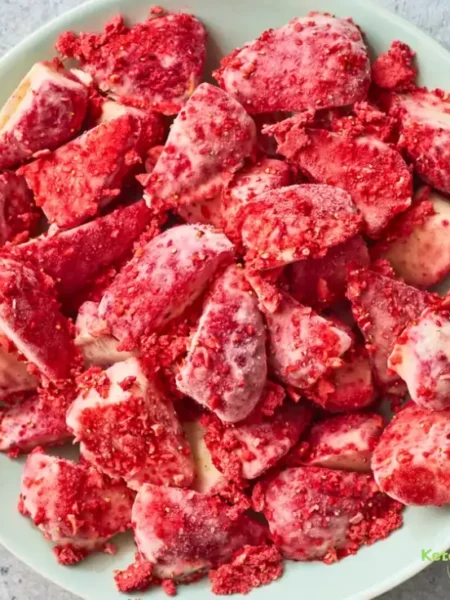 Lemon-Strawberry Frozen Yogurt Bites