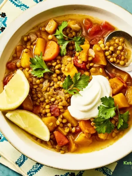 High-Protein Butternut Squash & Lentil Soup