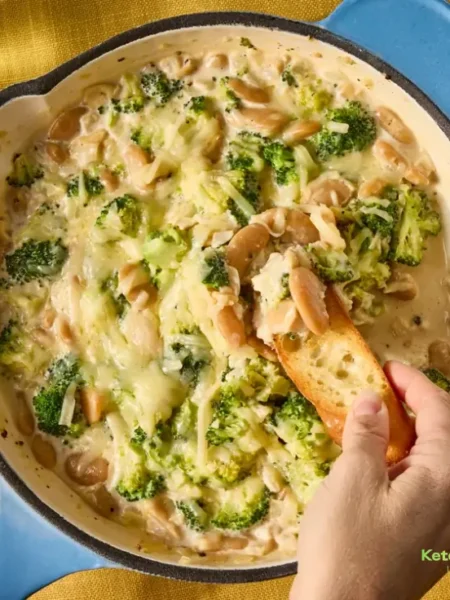 Broccoli-Cheddar Butter Beans