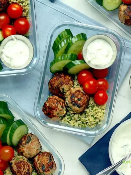 Spinach & Feta Turkey Meatballs with Herbed Quinoa