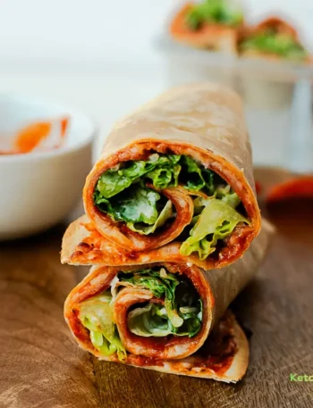 Easy Pepperoni Pizza Caesar Salad Tortilla Wrap