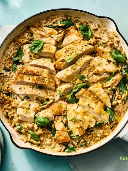 High-Protein Lemon Chicken Orzo