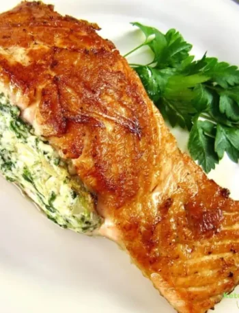 Spinach Artichoke Stuffed Salmon