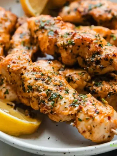 Garlic Parmesan Chicken Skewers