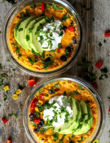 Cottage Cheese Chicken Enchilada Bowls