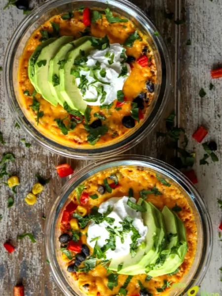 Cottage Cheese Chicken Enchilada Bowls
