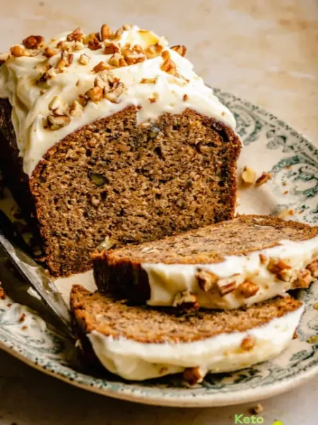 Banana Pecan Bread with Maple Cream Cheese Frosting