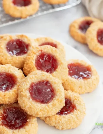 3 Ingredient Thumbprint Cookies (No Flour, Eggs, Butter or Oil)