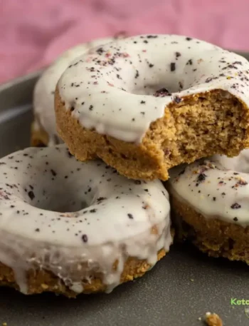 Vegan Keto Blueberry Doughnuts (gluten-free, nut-free, soy-free, sweetener-free)