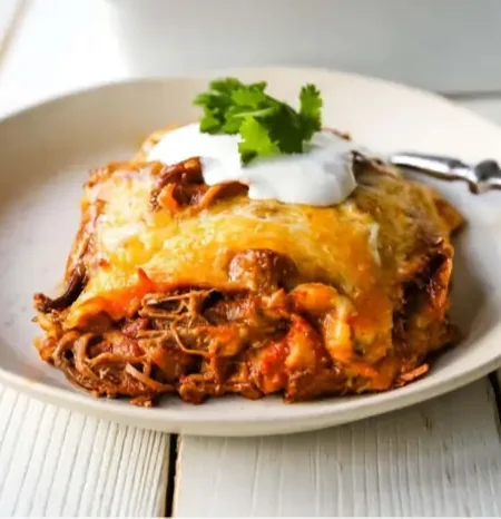 Stacked Beef Enchiladas