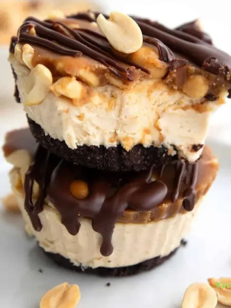 Keto Snickers Cheesecakes