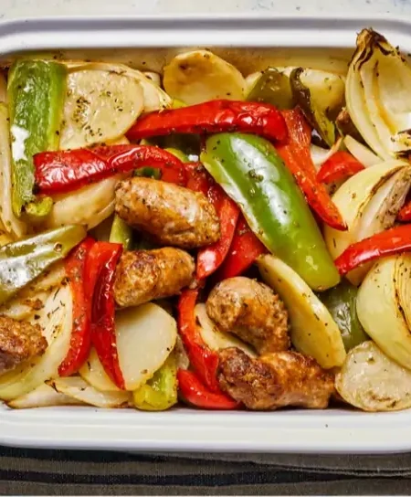 Sausage, Peppers, Onions, and Potato Bake