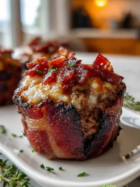 Smoky Bourbon BBQ Bacon Wrapped Meatloaf Cupcakes