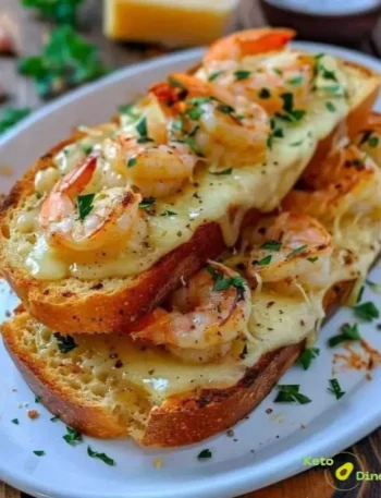 Cheesy Garlic Bread Shrimp Grilled Cheese