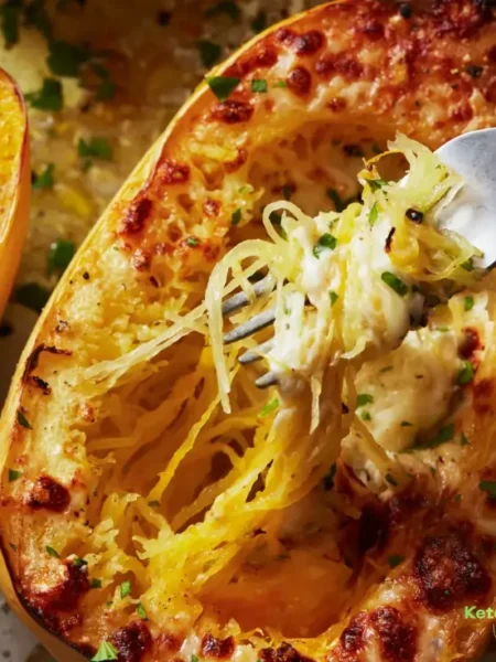 Cheesy Garlic Parmesan Spaghetti Squash
