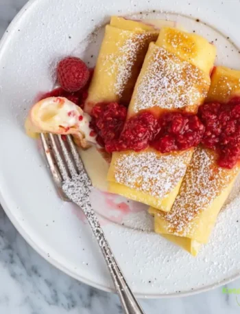 Cheese Blintz Recipe with Fresh Raspberry Sauce