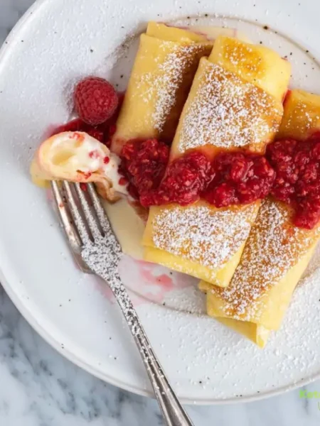 Cheese Blintz Recipe with Fresh Raspberry Sauce