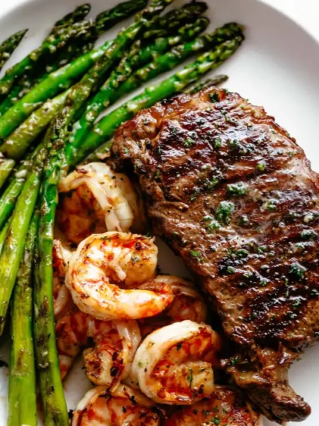 Garlic Butter Grilled Steak And Shrimp