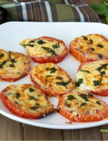 Baked Cheesy Spinach Tomatoes