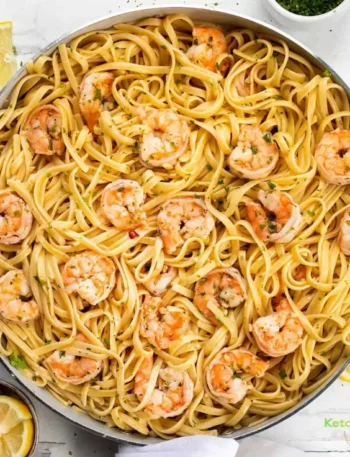 Easy Shrimp Scampi Pasta {Without Wine}