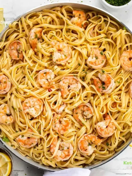 Easy Shrimp Scampi Pasta {Without Wine}