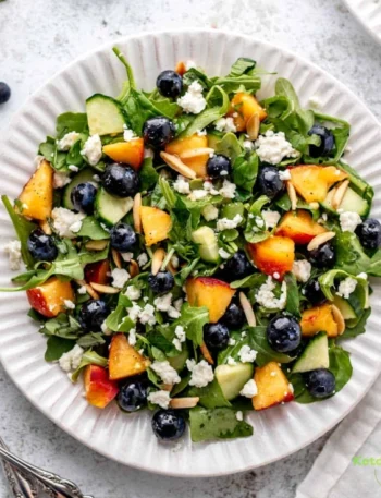 Summer Blueberry Peach Salad with Feta Cheese