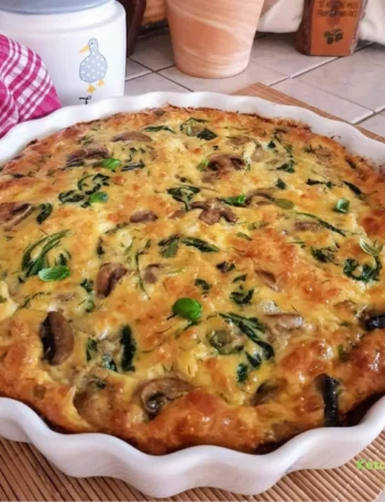 Spinach & Mushroom Crustless Quiche (Frittata)