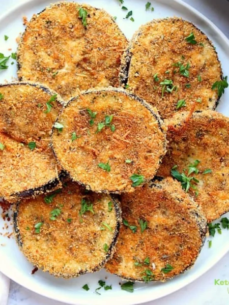 Garlic Parmesan Baked Eggplant Recipe