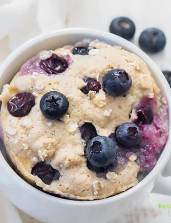 Healthy Blueberry Mug Muffin (No White Flour, Butter, Oil, Refined Sugar or Eggs)