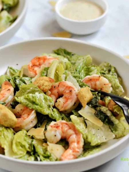 Air Fryer Shrimp Caesar Salad
